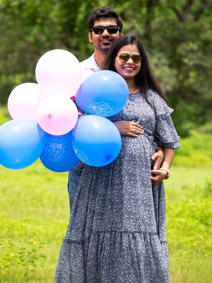 Smocked Maternity Maxi Dress