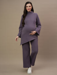 2pc. Maternity Winter Top & A-line Pants Set