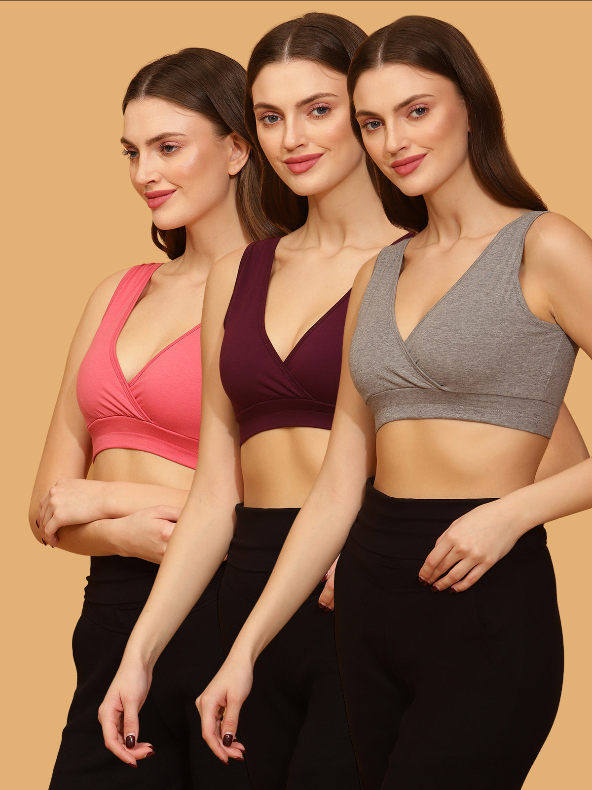 Buy 100% Cotton Maternity Bras - Pack of 3