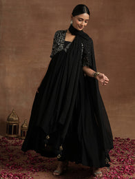 Black Sequin Maternity Suit Set