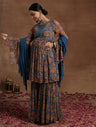 Blue Embellished Paisley Maternity Gharara Set