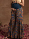 Blue Embellished Paisley Maternity Gharara Set