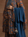 Blue Embellished Paisley Maternity Gharara Set