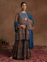 Blue Embellished Paisley Maternity Gharara Set