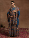 Blue Embellished Paisley Maternity Gharara Set