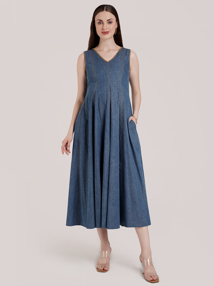 Blue Pregnancy Denim Dress