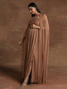 Cocoa Brown Maternity Gown with Draped Cape