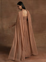 Cocoa Brown Maternity Gown with Draped Cape