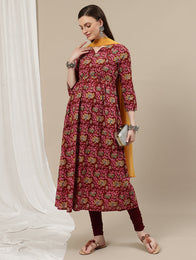 Floral Maternity Kurta + Dupatta