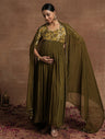 Embroidered Maternity Anarkali with Dupatta