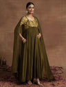 Embroidered Maternity Anarkali with Dupatta