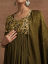 Embroidered Maternity Anarkali with Dupatta