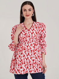 Floral Maternity Tunic Top