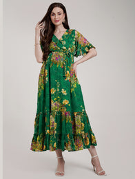 Green Floral Maternity Dress