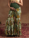 Green Floral Maternity Kurta Sharara Set