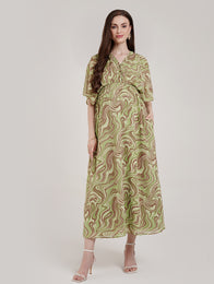 Green Maternity Kaftan Dress