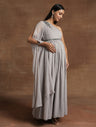 Grey One-Shoulder Maternity Gown