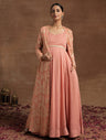 Lurex Maternity Anarkali with Embellished Jacket