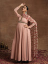 Maternity Anarkali with Embellished Yoke & Floral Dupatta