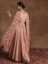 Maternity Anarkali with Embellished Yoke & Floral Dupatta