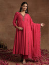 Maternity Anarkali with Embroidered Yoke & Dupatta