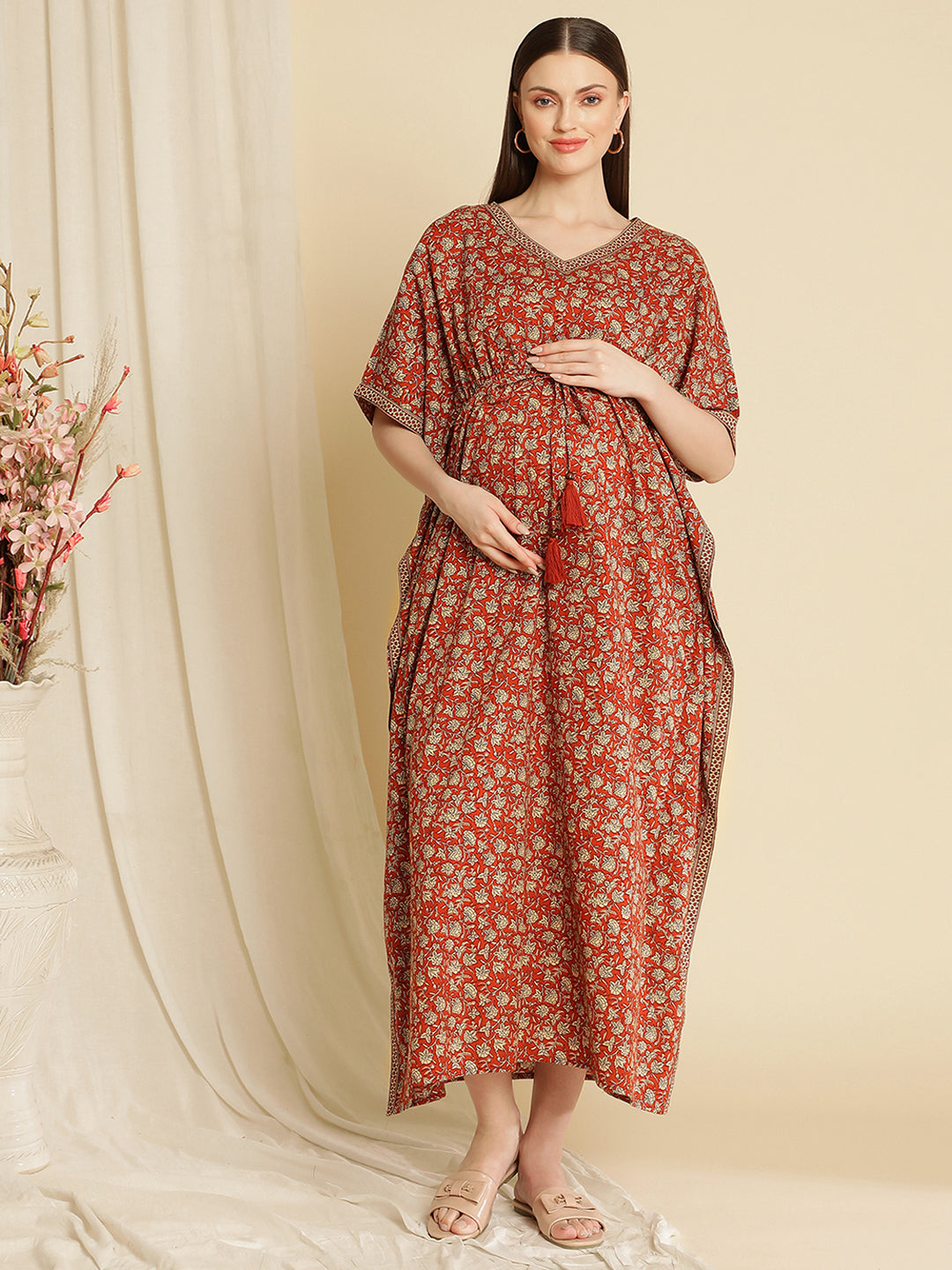 Kaftan Nightdress Maternity Nightwear - Buy Kaftan Nightdress Maternity  Nightwear online in India