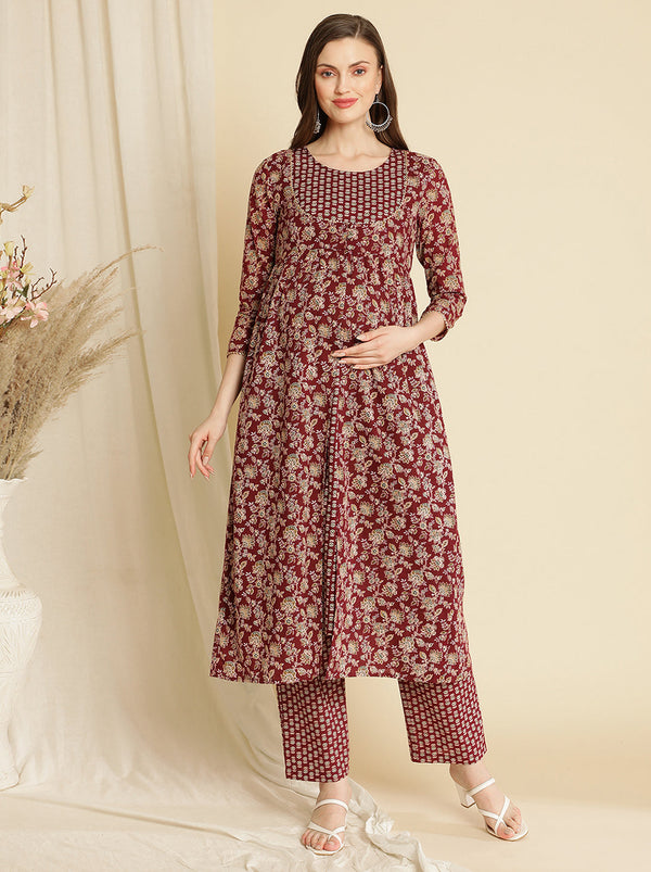 2pc. Maternity Cotton Kurta Set