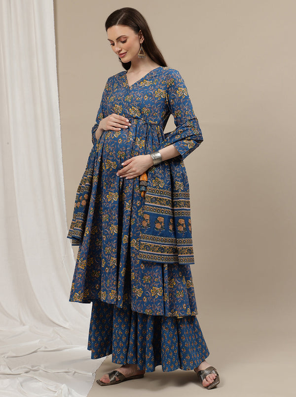 3pc. Maternity Party Wear Sharara Suit