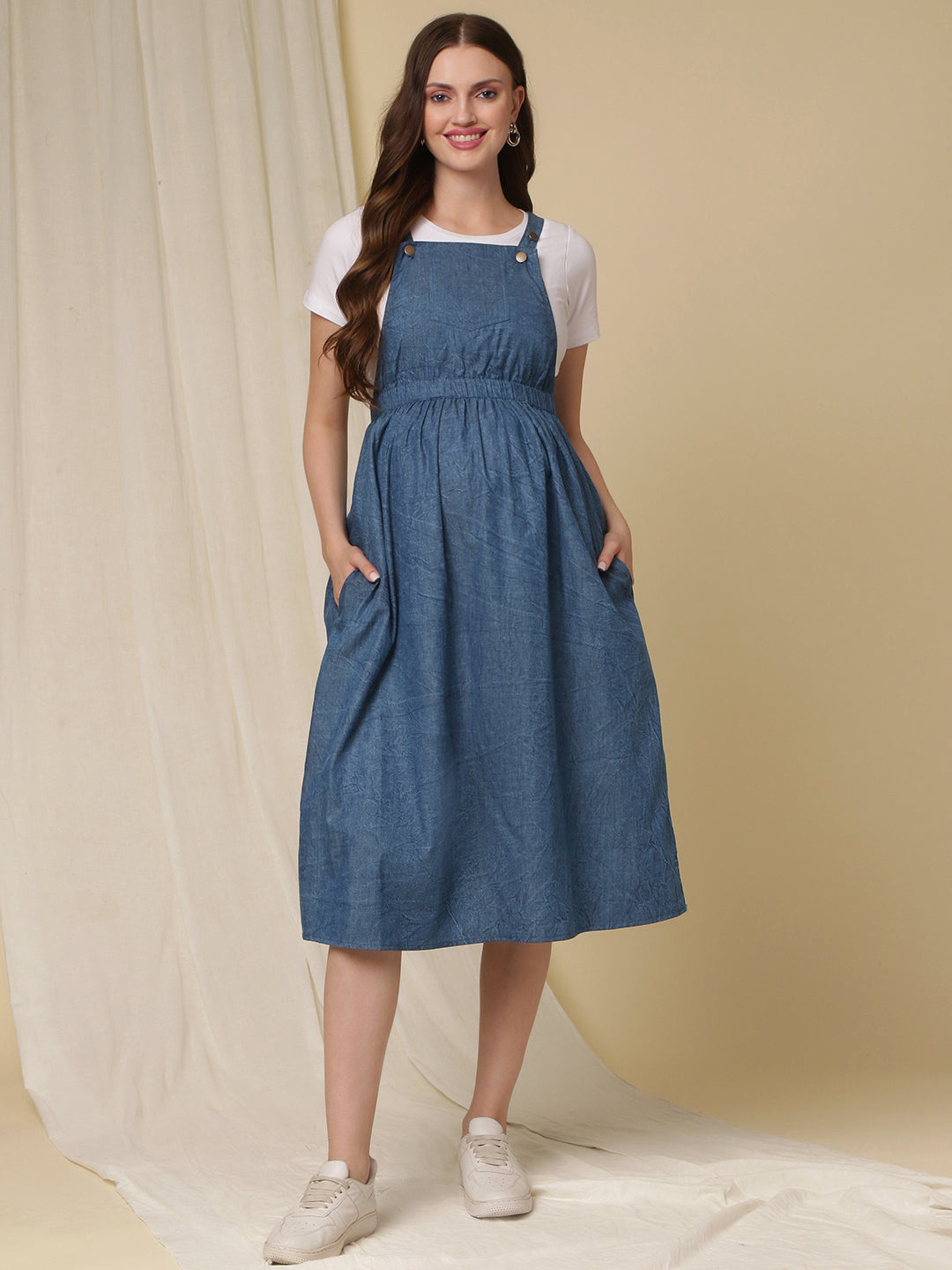 Womens Maternity Denim Pinafore Dungaree Dress Blue Size 8 10 12 14 16 18  20 | eBay