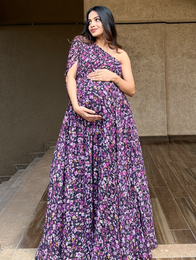 One-Shoulder Maternity Gown