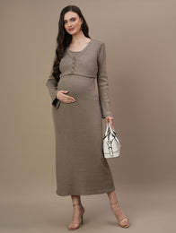 Maternity Winter Bodycon Dress with Jacket