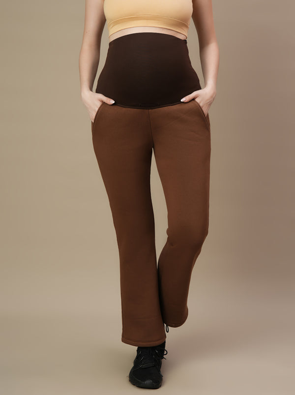 Maternity Fleece Bootcut Pants- Winter