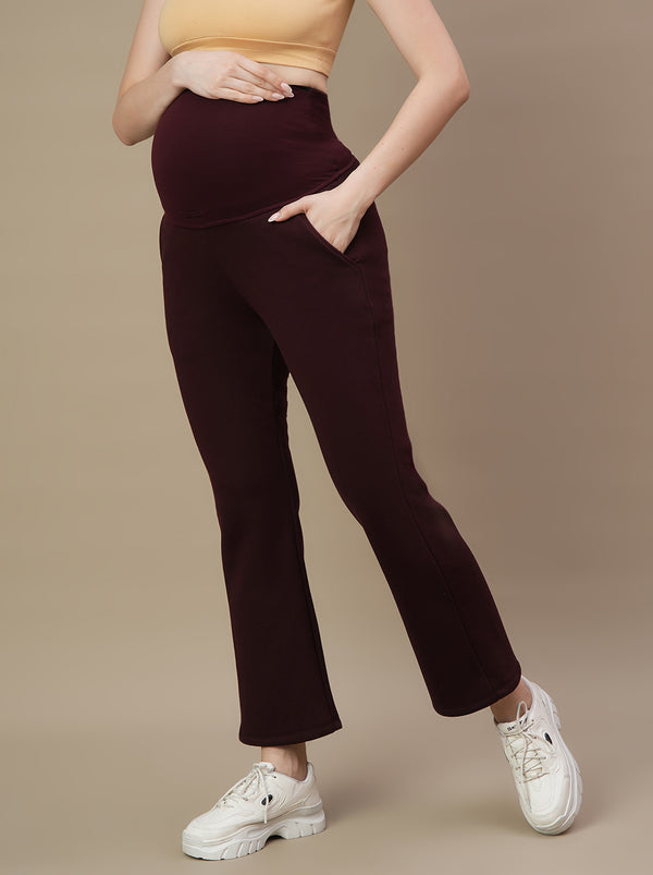 Maternity Fleece Bootcut Pants- Winter