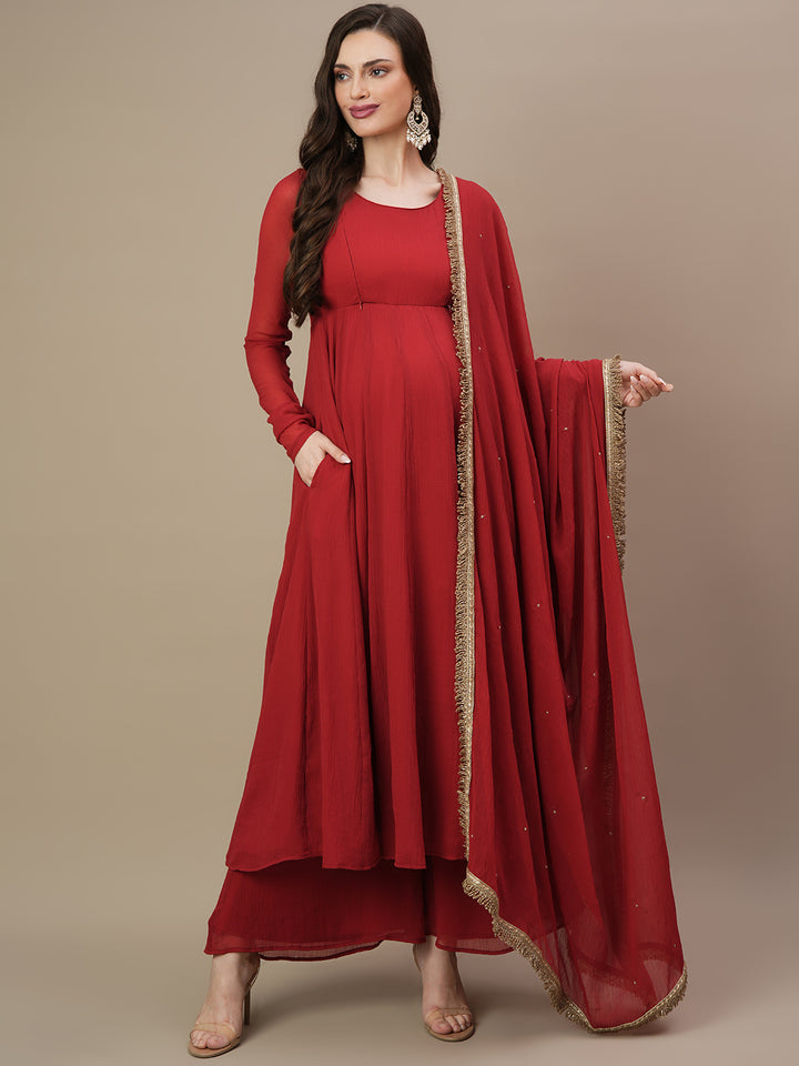 2pc. Maternity Anarkali Kurta with Dupatta