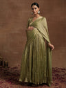 Metallic Green Maternity Saree Dress