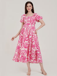 Midi Pink Maternity Dress