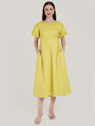 Midi Yellow Maternity Dress