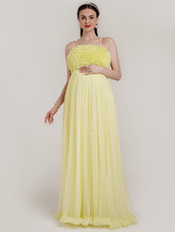 Off Shoulder Maternity Tulle Gown