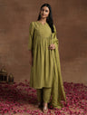 Olive Green Embroidered Maternity Kurta Set