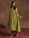 Olive Green Embroidered Maternity Kurta Set