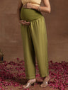 Olive Green Embroidered Maternity Kurta Set