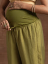 Olive Green Embroidered Maternity Kurta Set