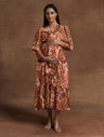 Paisley Printed Maternity Midi Dress