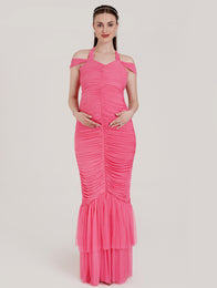 Pink Maternity Fishtail Dress