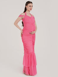 Pink Maternity Fishtail Dress