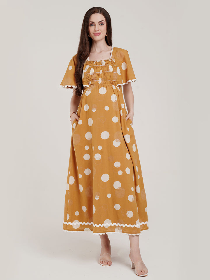 Polka Dots Maternity Cotton Dress