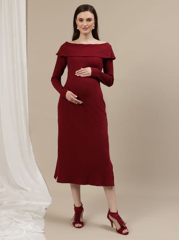 Off-Shoulder Maternity Bodycon Dress