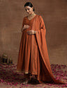 Rust Orange Maternity Suit with Embellished Border