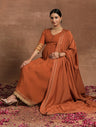 Rust Orange Maternity Suit with Embellished Border