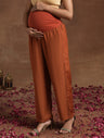 Rust Orange Maternity Suit with Embellished Border